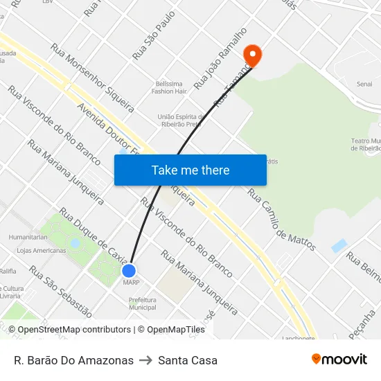 R. Barão Do Amazonas to Santa Casa map