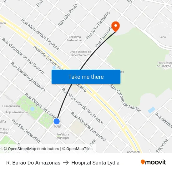 R. Barão Do Amazonas to Hospital Santa Lydia map