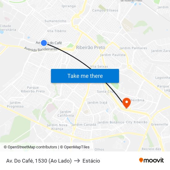 Av. Do Café, 1530 (Ao Lado) to Estácio map