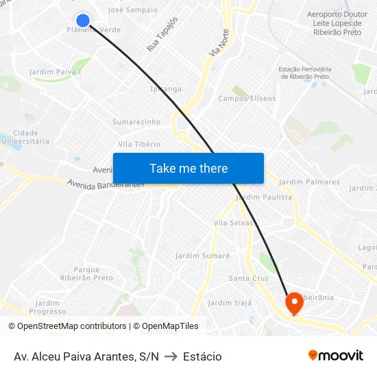 Av. Alceu Paiva Arantes, S/N to Estácio map