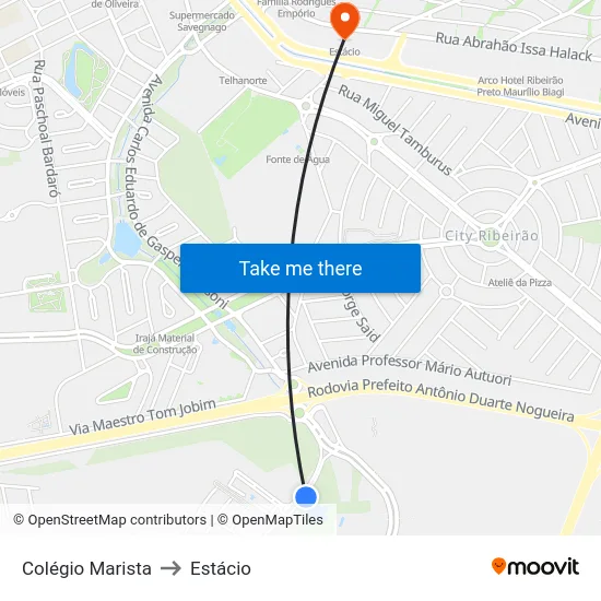 Colégio Marista to Estácio map