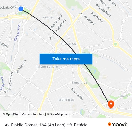 Av. Elpídio Gomes, 164 (Ao Lado) to Estácio map