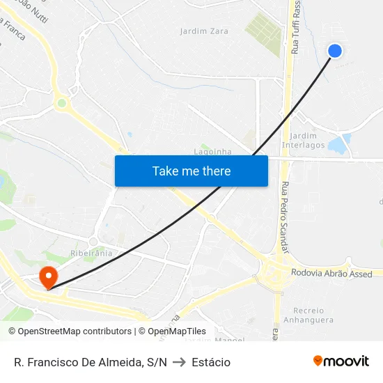 R.  Francisco De Almeida, S/N to Estácio map