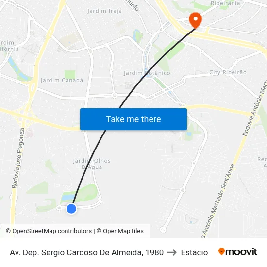 Av. Dep. Sérgio Cardoso De Almeida, 1980 to Estácio map