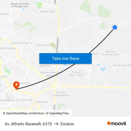Av. Alfredo Ravanelli, 6370 to Estácio map