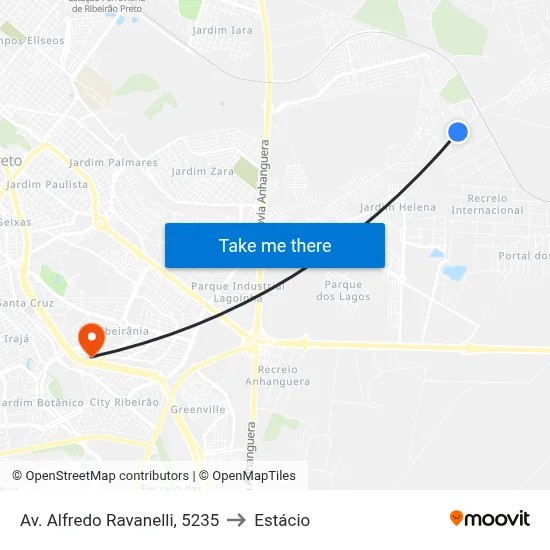 Av. Alfredo Ravanelli, 5235 to Estácio map