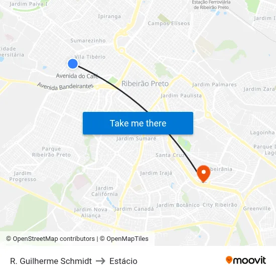 R. Guilherme Schmidt to Estácio map