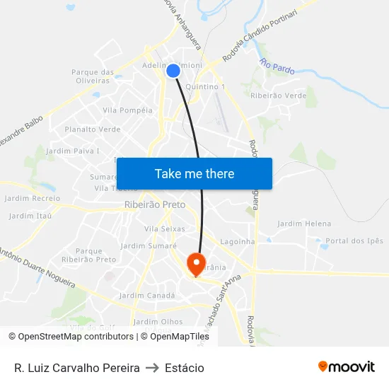 R. Luiz Carvalho Pereira to Estácio map