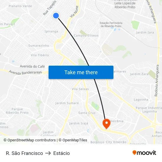 R. São Francisco to Estácio map