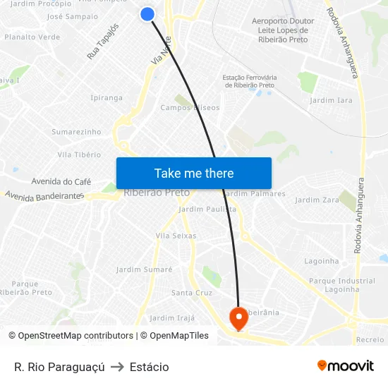 R. Rio Paraguaçú to Estácio map