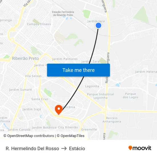 R. Hermelindo Del Rosso to Estácio map