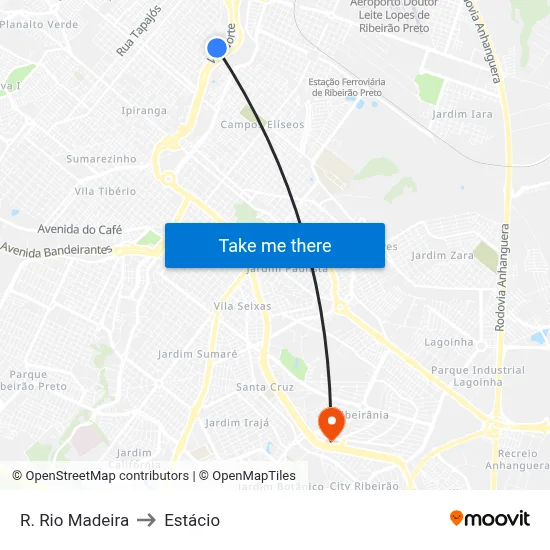 R. Rio Madeira to Estácio map