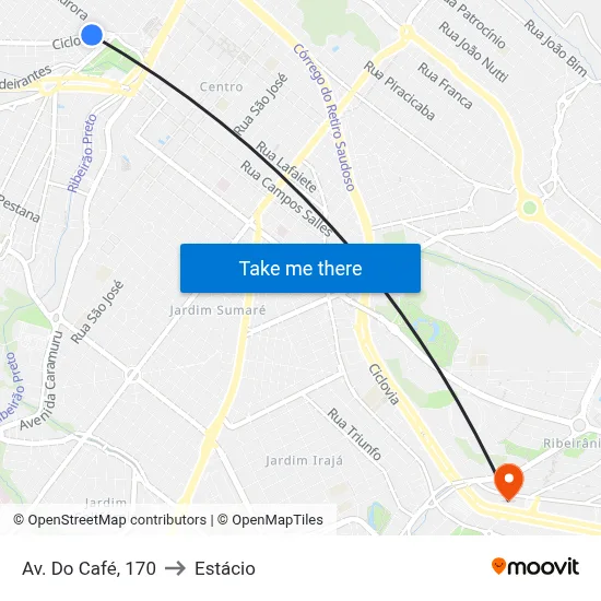 Av. Do Café, 170 to Estácio map