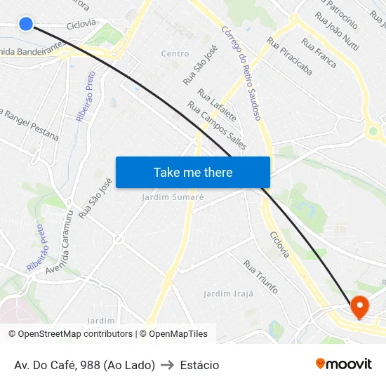 Av. Do Café, 988 (Ao Lado) to Estácio map