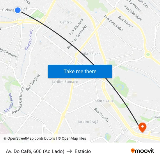 Av. Do Café, 600 (Ao Lado) to Estácio map
