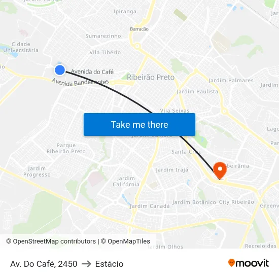 Av. Do Café, 2450 to Estácio map