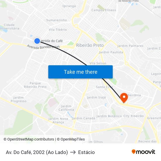 Av. Do Café, 2002 (Ao Lado) to Estácio map