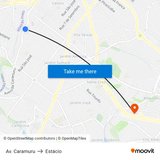 Av. Caramuru to Estácio map