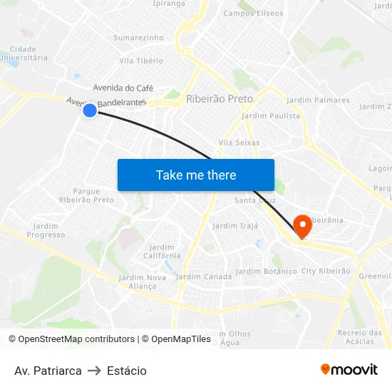 Av. Patriarca to Estácio map