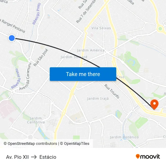 Av. Pio XII to Estácio map