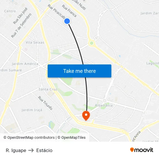 R. Iguape to Estácio map