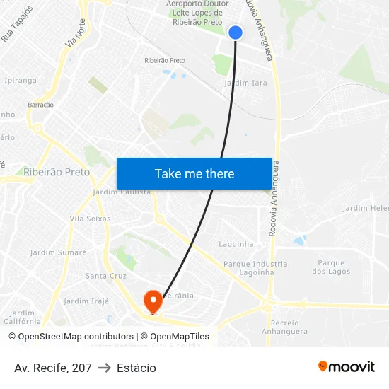 Av. Recife, 207 to Estácio map
