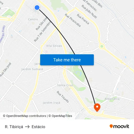 R. Tibiriçá to Estácio map