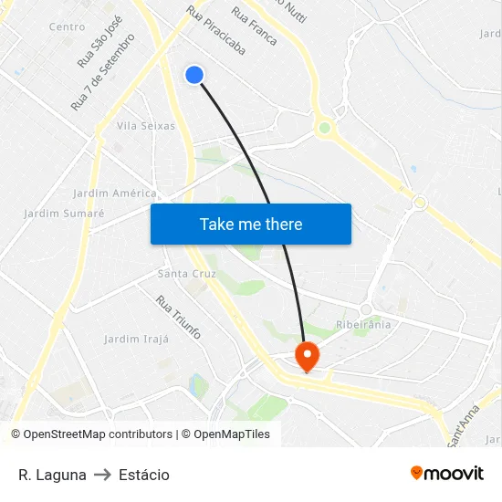 R. Laguna to Estácio map