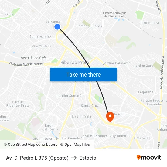 Av. D. Pedro I, 375 (Oposto) to Estácio map
