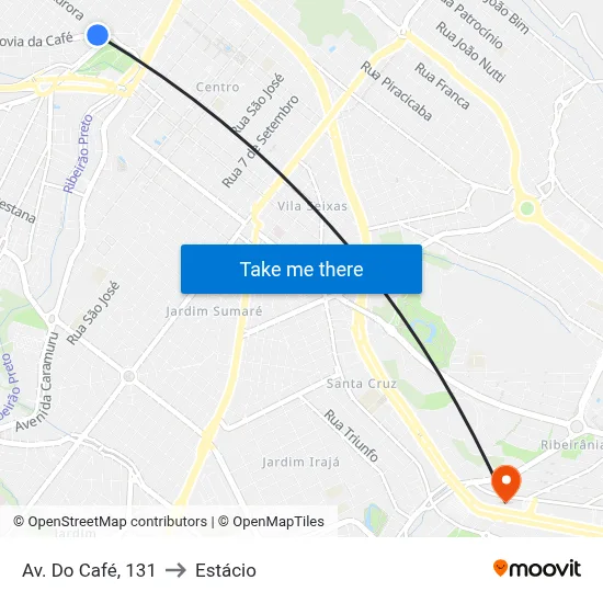 Av. Do Café, 131 to Estácio map