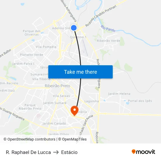R. Raphael De Lucca to Estácio map