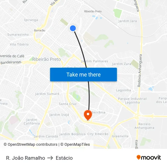 R. João Ramalho to Estácio map