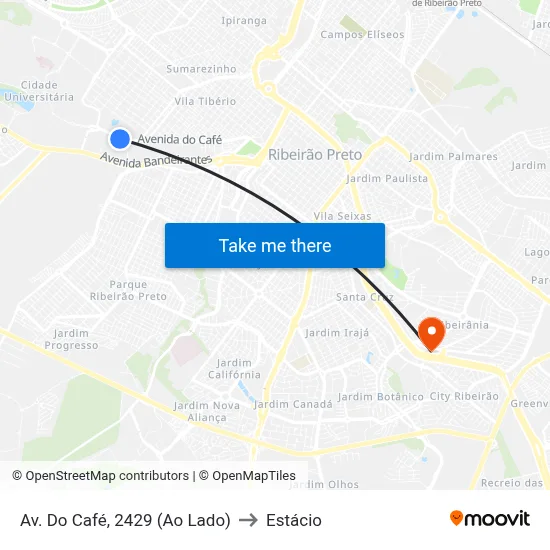 Av. Do Café, 2429 (Ao Lado) to Estácio map