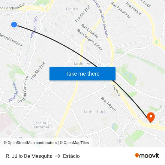 R. Júlio De Mesquita to Estácio map
