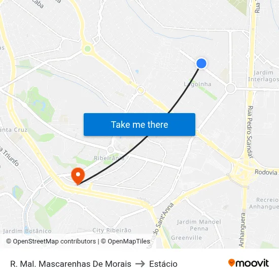 R. Mal. Mascarenhas De Morais to Estácio map