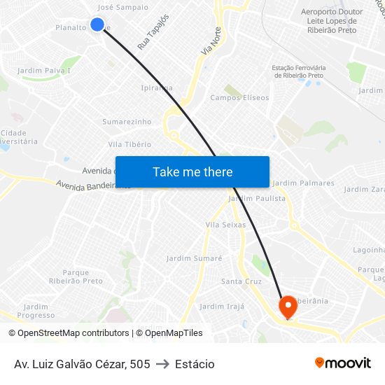 Av. Luiz Galvão Cézar, 505 to Estácio map