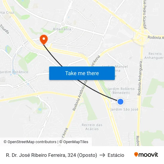 R. Dr. José Ribeiro Ferreira, 324 (Oposto) to Estácio map