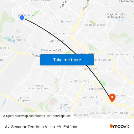 Av. Senador Teotônio Vilela to Estácio map