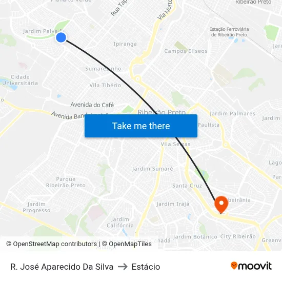 R. José Aparecido Da Silva to Estácio map