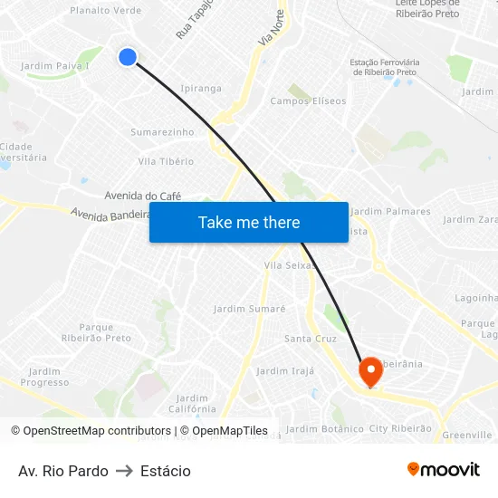 Av. Rio Pardo to Estácio map
