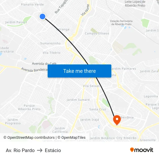 Av. Rio Pardo to Estácio map
