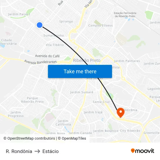 R. Rondônia to Estácio map