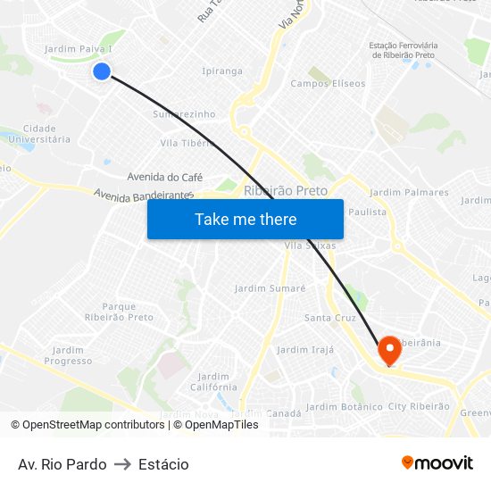 Av. Rio Pardo to Estácio map