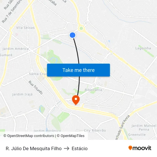 R. Júlio De Mesquita Filho to Estácio map