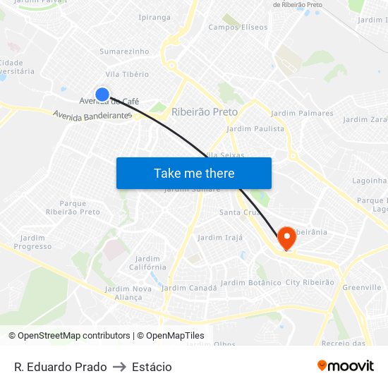 R. Eduardo Prado to Estácio map