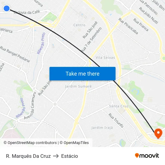 R. Marquês Da Cruz to Estácio map