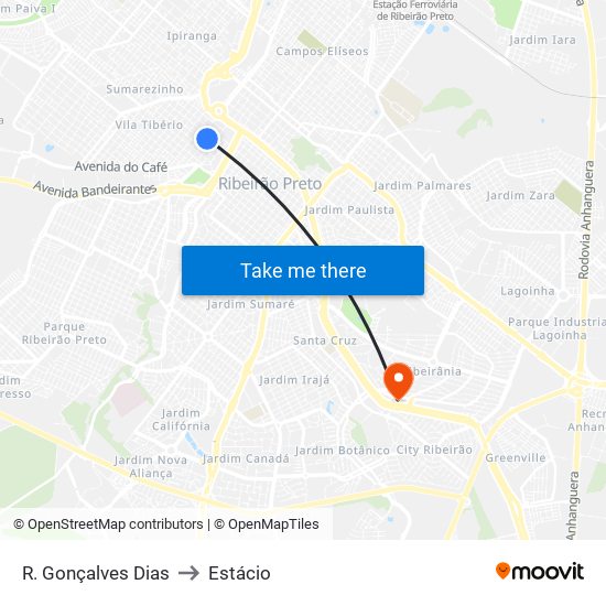 R. Gonçalves Dias to Estácio map
