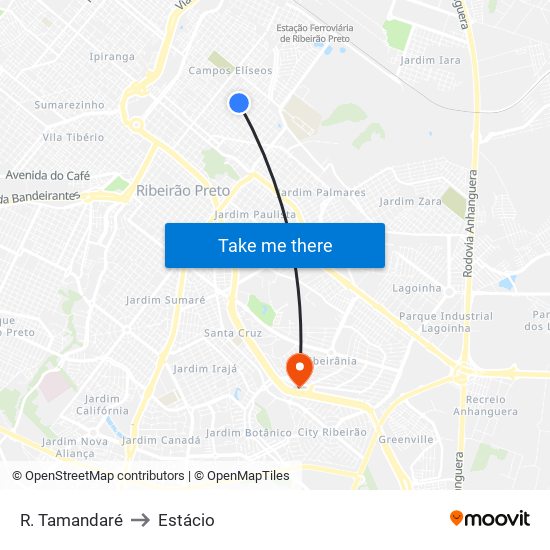 R. Tamandaré to Estácio map