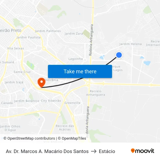 Av. Dr. Marcos A. Macário Dos Santos to Estácio map