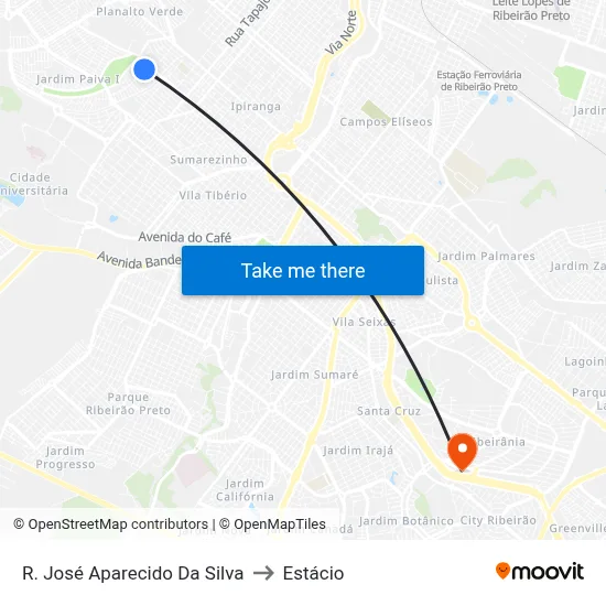 R. José Aparecido Da Silva to Estácio map